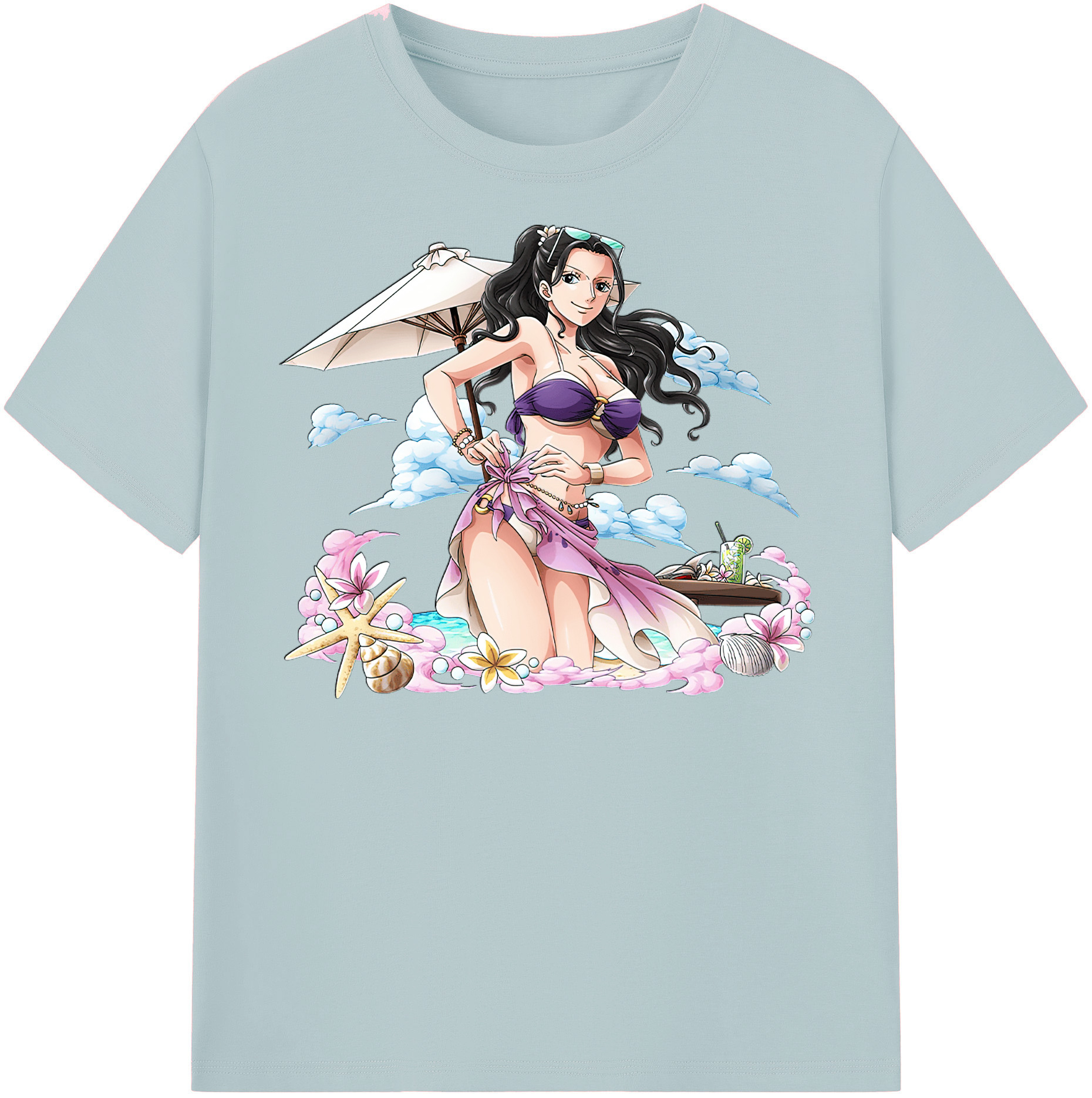ワンピース ニコ・ロビン ONE PIECE Nico Robin 綿100％半袖Tシャツ（フロントプリント）